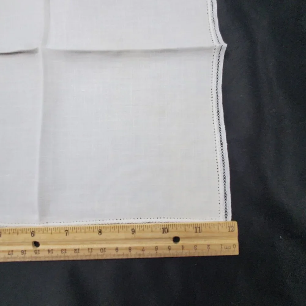VTG New White Belgium Battenberg Lace Linen Napkins 12